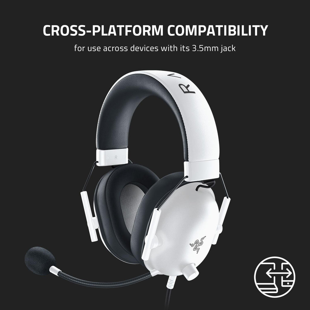 Razer BlackShark V2 X Wired Gaming Headset (White Edition)