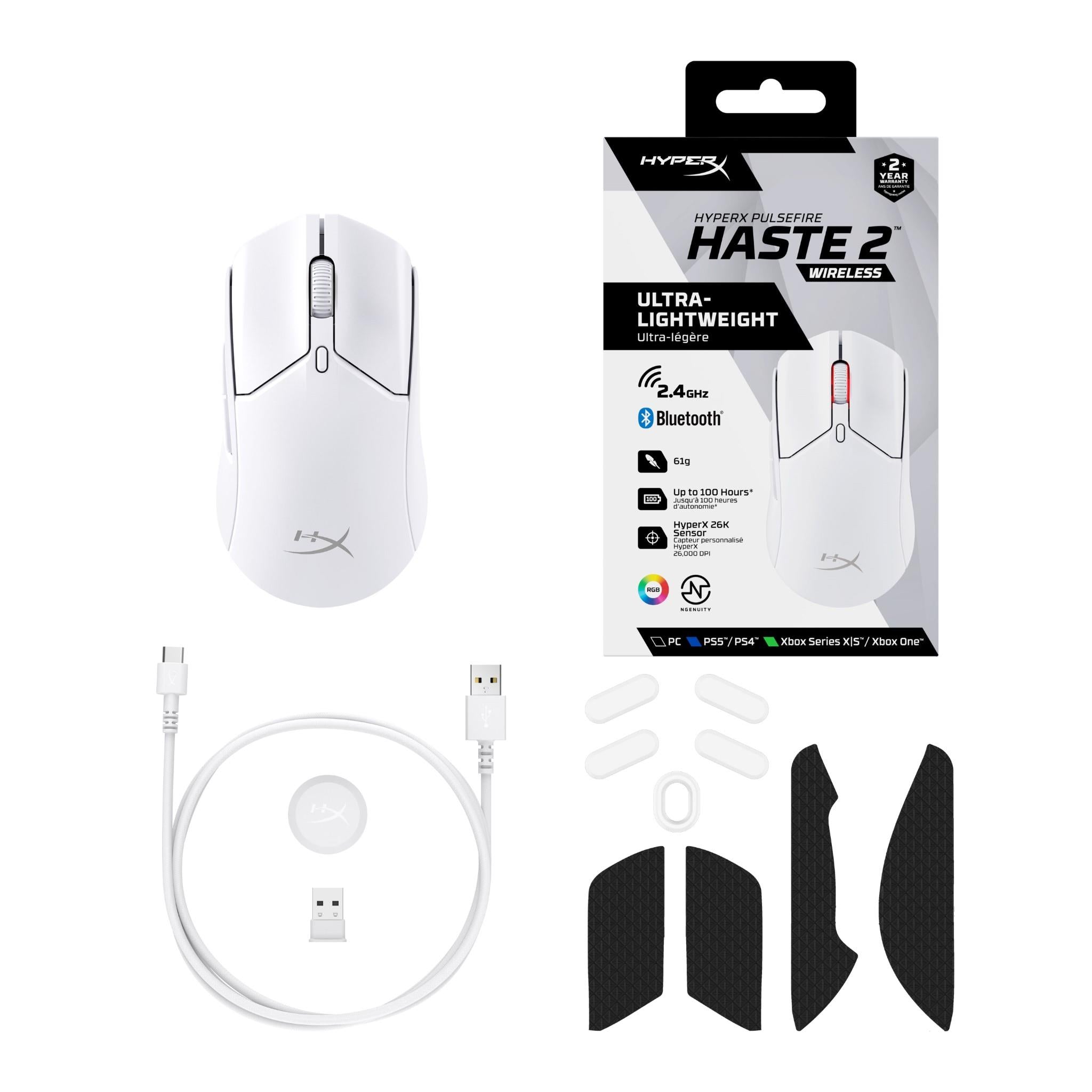 HyperX Pulsefire Haste 2 Wireless Gaming Mouse (White)