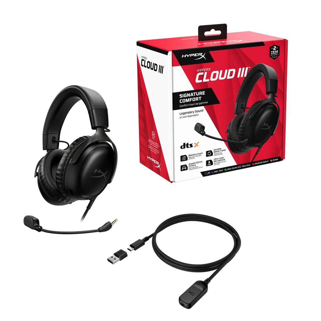 HyperX Cloud III Gaming Headset (Black-Gunmetal)