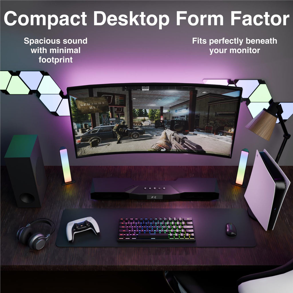 GTek Gaming 2.1CH RGB Soundbar with subwoofer