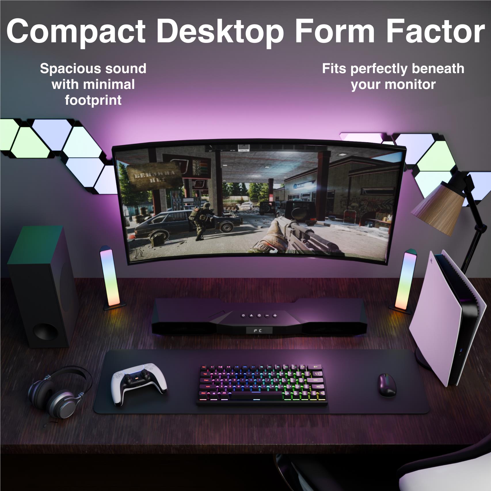 GTek Gaming 2.1CH RGB Soundbar with subwoofer