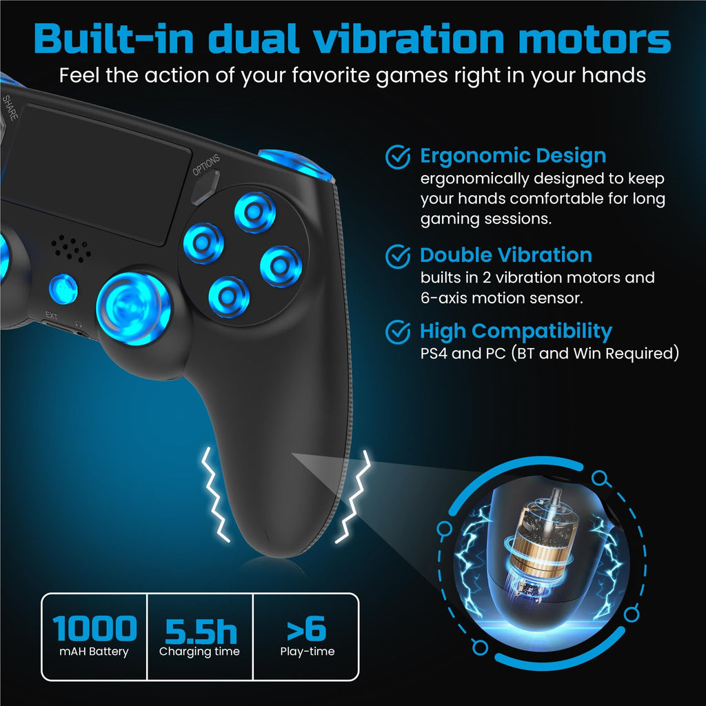 Playmax Wireless RGB Controller for PS4 / PC (Black)